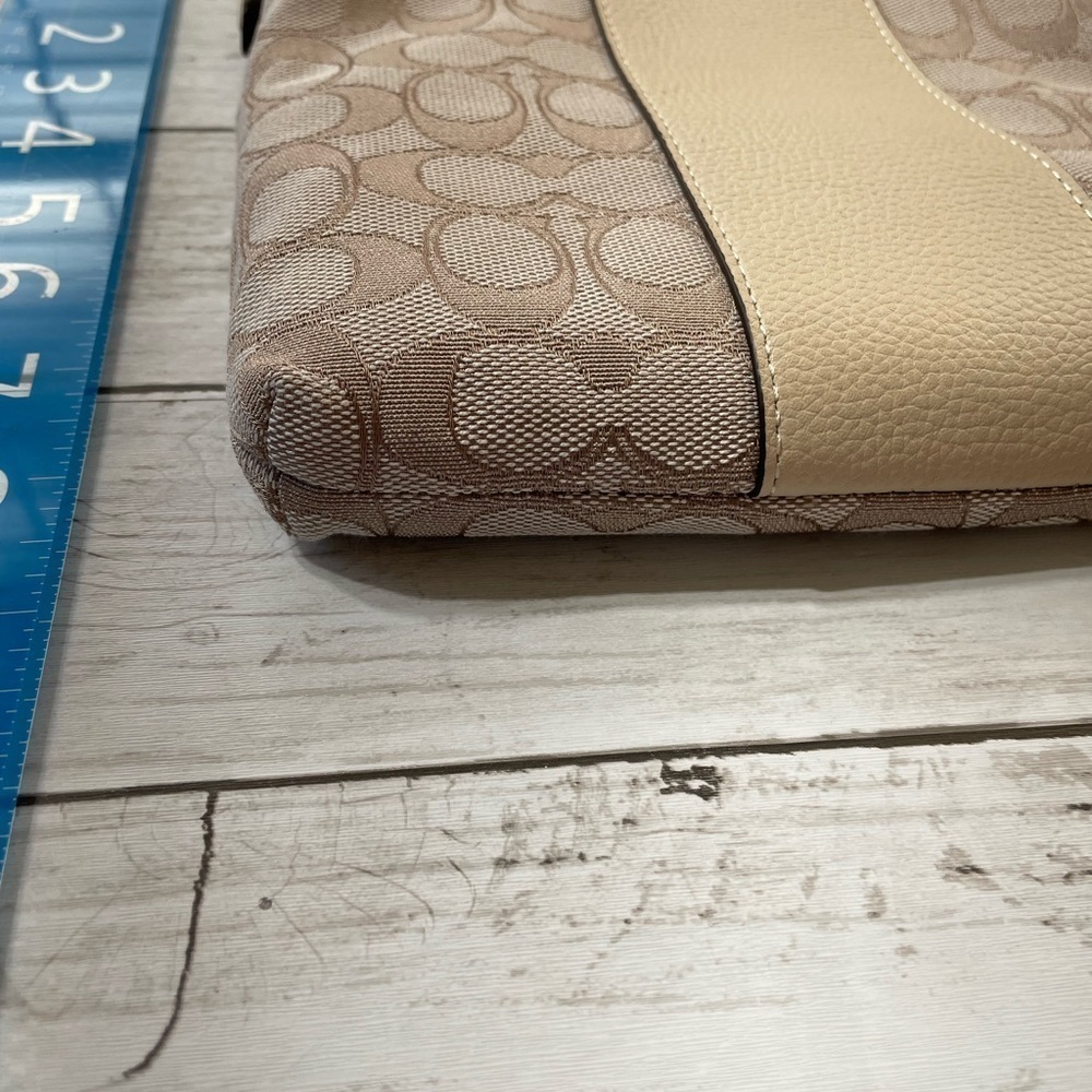 Coach Signature Logo Canvas Crossbody Tan Bag - Picture 9 of 10